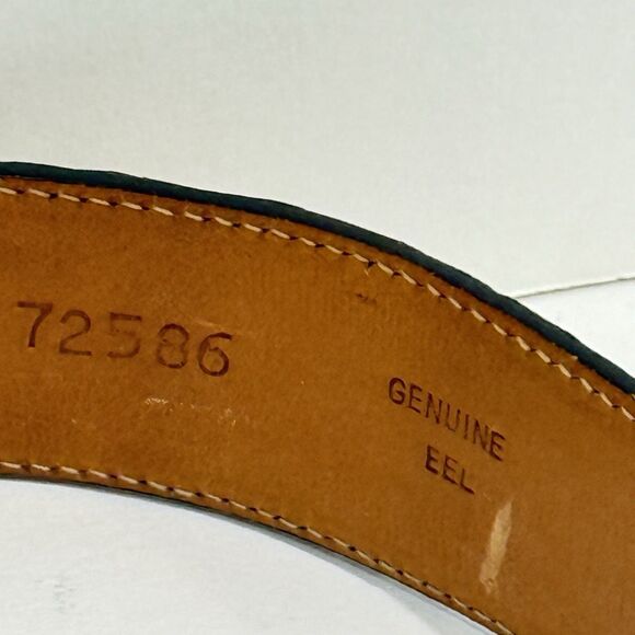 Vintage Western Tooled Leather Belt German Silver Horse Buckle Brown Size 34 - Picture 14 of 16